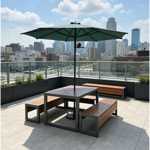 Parasol de terrasse commercial moderne en acier de 3 m – Abri d'ombrage facile à transporter pour la détente et le confort en extérieur - Product Image 5