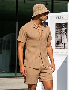 Conjunto de Camisa de Manga Corta con Estampado Isleño y Pantalones Cortos a Juego para Hombre, Estilo Casual, Colorido, para Vacaciones de Verano - Product Image 5