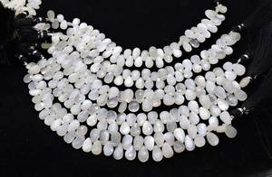 Perles de pierre de lune blanche naturelle facettées en forme de poire 7x10 MM, perles de pierre de lune blanche naturelle en forme de poire 8 pouces - Product Image 6
