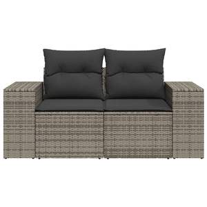 Sofá de Jardín de Ratán PE Gris con Patas Ajustables Medianas, Muebles de Exterior Cómodos y Elegantes - Product Image 4