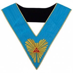 Glory. Encaje Bordado a Mano Profesional de Seda Natural, Estilo Francés, con Imperdible de Seguridad, Premium, Ceremonial, Masónico - Product Image 2