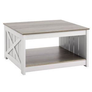 Tavolino da Caffè Moderno 80 cm in Stile Rustico con Vano Portaoggetti Aperto, Tavolo da Cocktail in Legno per Soggiorno - Product Image 1