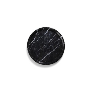 Ensemble de salle de bain en marbre noir, 3 pièces, distributeur de savon rond, porte-brosse à dents, plateau, minimaliste, facile à nettoyer - Product Image 5