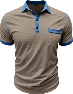 ผ้าพรีเมียมสั่งทำพิเศษสำหรับเสื้อยืดผู้ชาย ระบายอากาศได้ดี ผ้าฝ้าย 100% สำหรับเสื้อกอล์ฟ พิมพ์ลายลำลอง กันยับ - Product Image 1