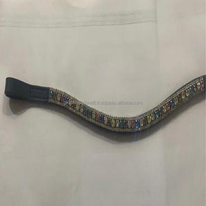 Bande de sourcil de cheval 100% en cuir, meilleure qualité, 3 rangées de cristal, fabricant indien en gros, toutes les tailles personnalisées disponibles - Product Image 6