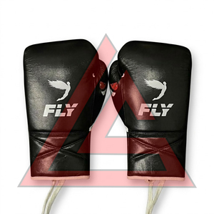 Factory Manufacture Custom Made Black Fly Boxing <b>Gloves</b> 100% Original Leather Professional Pro Punching Fly Boxing <b>Gloves</b> - Product Image 2