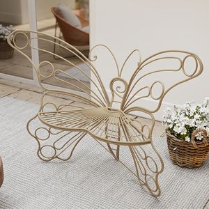 Panca a Farfalla in Ferro Robusto da 50 Pollici, Colore Marrone, per Spazi Esterni - Ideale per Veranda, Prato, Giardino, Cortile - Product Image 1