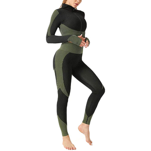 Sports Active Wear Women's Casual 2-Piece Eco-Friendly Gym Fitness Yoga Suit Breathable Lightweight Full Sleeves Top Legging - Product Image 1
