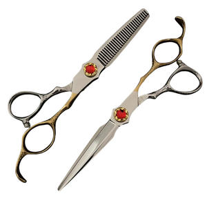 ANAAIF ENTERPRISES – Kit de ciseaux professionnels pour salon de coiffure, en acier inoxydable avec manche en céramique, à pointe arrondie et tranchante, pour droitiers - Product Image 1
