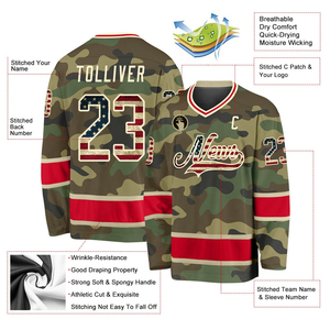 Jersey de Hockey con Sublimación de Camuflaje Completo, Logotipo Personalizado, Uniformes de Hockey para Equipos, Nuevo Diseño, Uniforme de Hockey sobre Hielo - Product Image 3