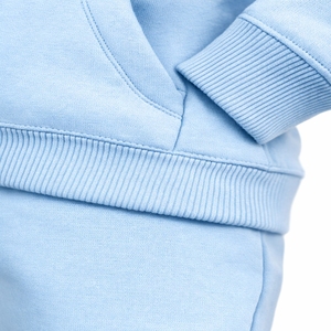Ensemble de survêtement sportif pour homme, bleu clair, à capuche, grande taille, manches longues, couleur unie, décontracté, coupe régulière, pour l'hiver - Product Image 6