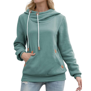 Suéter de Cuello Alto de Alta Calidad para Otoño, Cómodo, de Felpa, Estampado, Bordado, de Algodón/Poliéster, Estilo Vintage, con Bolsillo Canguro - Product Image 3