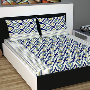 Parure de lit de luxe 4 pièces en polyester/coton mélangé imprimé, qualité A, 200 fils, écologique, tailles Queen et King, fabriquée au Pakistan - Product Image 5