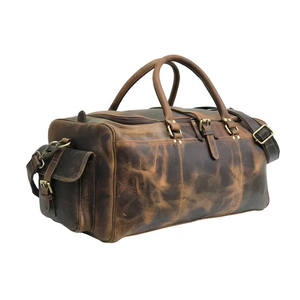 Sac de voyage unisexe en cuir véritable de haute qualité, grande capacité, durable, pour sports de plein air, avec logo personnalisé, imperméable, pour la gym - Product Image 1