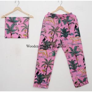 Ensemble de vêtements de nuit en coton à manches longues pour femmes Tissu confortable et respirant Ensemble de pyjama deux pièces Idéal pour l'été et le quotidien - Product Image 3