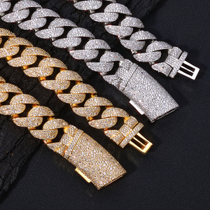 Collier chaîne cubaine en diamant de laboratoire, argent 925, léger, diamant certifié, chaîne gourmette sertie de diamants, bijoux de luxe pour homme - Product Image 5