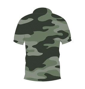 เสื้อโปโลลายพรางสีเทาเขียวสำหรับผู้ชาย แขนสั้น ลำลอง พิมพ์ลาย เสื้อยืดกอล์ฟ - Product Image 2