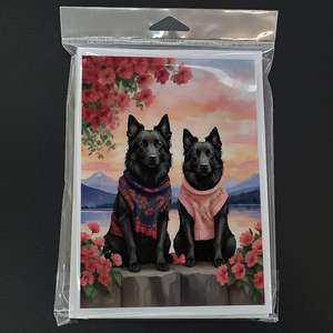 Belgian Sheepdog Two Hearts A7 <b>Greeting</b> <b>Cards</b> Pack of 8 Whimsical Blank Note <b>Cards</b> with Envelopes Size 5x7 - Product Image 3