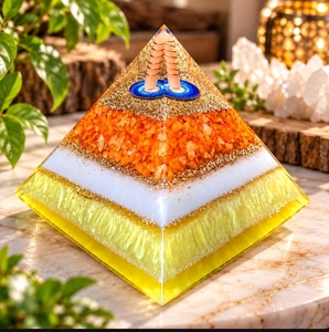 Pirámide de orgón de citrino grande para sanación energética, decoración Feng Shui de abundancia, regalo de reiki - Product Image 5
