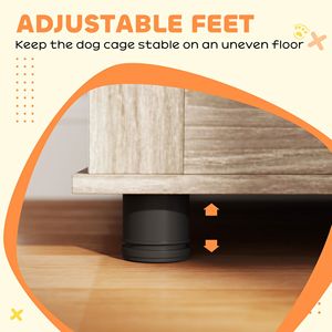 Mobile per Cani da 39 Pollici in Noce Marrone con 2 Porte e Tappetini Antiscivolo Regolabili per Cani di Taglia Grande - Product Image 5