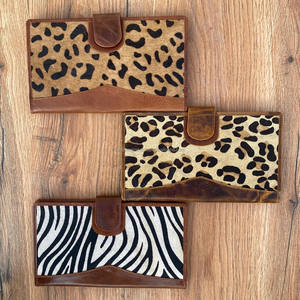 Handmade Fashionable Hair on Animal Print Bi-Fold Slim <b>Wallet</b> Credit <b>Card</b> Case Beautiful & Durable Genuine Leather Women's Purse - Product Image 3