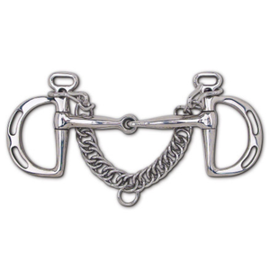 บิตม้าสแตนเลสพร้อมโซ่สำหรับขี่ม้า อุปกรณ์ขี่ม้า บิตม้าแบบโซ่ - Product Image 1
