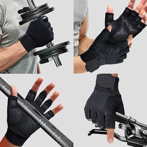 Gants d'entraînement respirants à demi-doigts pour hommes, protection complète de la paume, gants de musculation pour la salle de sport et le fitness - Product Image 1