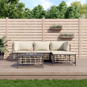 Ensemble de salon de jardin anthracite beige, collection élégante de canapés de jardin - Product Image 1