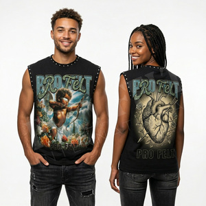 Apparel Custom Made High Quality Graphic Sleeveless Tank Top Streetwear Casual Summer Gym Fashion Shirt Trendy Unisex OEM ODM - Product Image 2