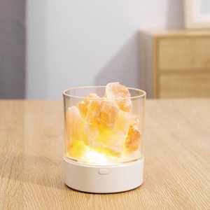Lámpara de sal de roca de cristal del Himalaya, luz nocturna regulable USB para meditación, hogar y sala de estar refinados sólidos empaquetados en bolsita de bolsa - Product Image 1