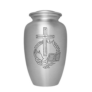 Classic Metal Cremation Urn Set with Heart and <b>Mini</b> <b>Vase</b> Traditional Design Sympathy Use Durable Finish - Product Image 6