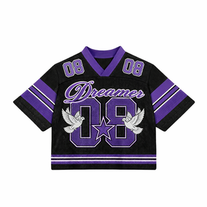 Camiseta de Fútbol Americano Retro de Malla de Poliéster Personalizada OEM, Estilo Oversize, Ajuste Holgado, Ropa Urbana, Marca Privada, Venta Caliente - Product Image 6