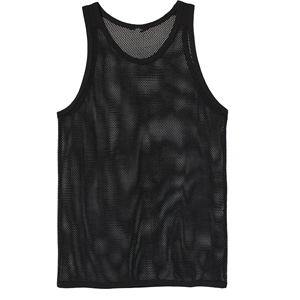 Gilet sans manches en maille noire, col rond, respirant, polyester uni, coupe régulière pour adulte, vêtement d'été unisexe - Product Image 4