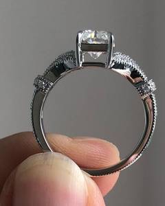 14K Solid <b>Gold</b> <b>Vintage</b> Style Wedding <b>Ring</b> 2.0 CTW Radiant Cut Lab Grown Diamond Engagement <b>Ring</b> Antique Fine Jewelry Gift Her - Product Image 2