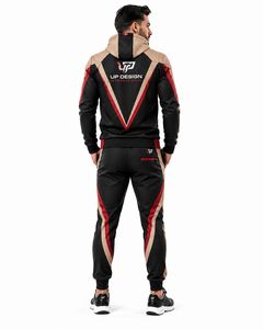 Survêtement à capuche en polyester personnalisé pour hommes, fermeture éclair intégrale, vêtements de sport, tenue de jogging, fabricant OEM ODM - Product Image 5