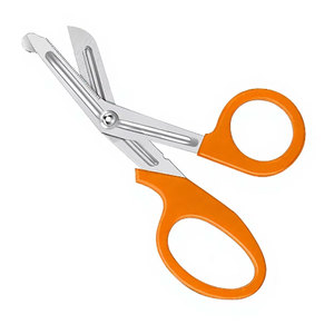 Tijeras de enfermería para traumatismos, de 5.5 pulgadas, naranjas, de acero inoxidable alemán de grado médico, para primeros auxilios, vendajes, emergencias y cirugía. - Product Image 1