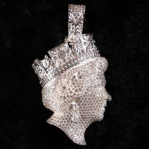 Pendentif personnalisé Hiphop pour homme en moissanite, argent 925, breloque 3D double face, plaqué rhodium, style Iced Out - Product Image 3