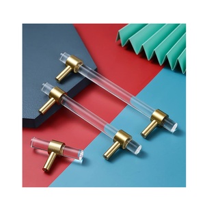 Manijas de Lujo Modernas de Acrílico con Acabado Dorado, Ecológicas y Hechas a Mano, para Puertas, Gabinetes y Cajones, para Uso en Cocina y Baño - Product Image 3