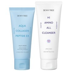 Dewtree Aqua Collagen Peptide EX Multi Cream 80ml Crema Viso in Flaconi Confezionata con Detergente ad Alto Contenuto di Amminoacidi 150ml 1 Pezzo. - Product Image 1