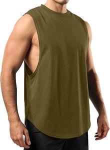 Camisetas sin mangas para hombre, 100% algodón peinado hilado en anillo, tejido acanalado, fabricante de singlets de gimnasio en India - Product Image 3