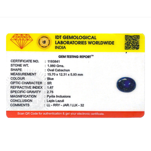 Natural Lapis Lazuli Baguette Cut Gemstone 9.9 Carat Certified Blue Stone for Jewelry Making - Product Image 4