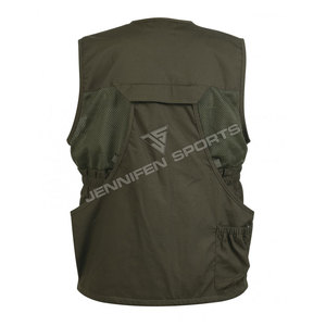 เสื้อกั๊กผ้าแคนวาสคุณภาพสูงสำหรับผู้ชาย ปรับแต่งได้ 100% ผ้าฝ้าย เหมาะสำหรับการล่าสัตว์และกิจกรรมกลางแจ้ง มีกระเป๋าหลายช่อง - Product Image 2