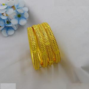 African Gold Plated Fancy Bracelet Bangle Premium Quality Dubai Special Gold Plated 4 PC Brass Bangles for Women & <b>Bridal</b> Girls - Product Image 2