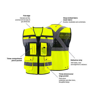 Gilet de sécurité pour hommes, gilet réfléchissant haute visibilité, respirant, durable, pour le trafic, les chantiers industriels, les vêtements de travail en plein air - Product Image 3