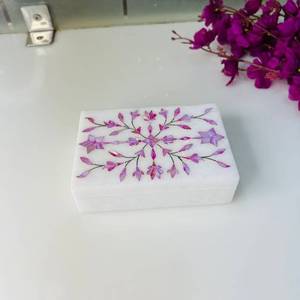 New Best Selling Natural Marble Product Mother of Pearl Marble Inlay Jewelry Box <b>Ring</b> Necklace Safety <b>Storage</b> Box Marble MOP Box - Product Image 1