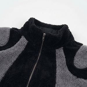 เสื้อแจ็คเก็ตขนเฟลอร์เชอร์ปาสีดำเทาแบบบล็อกสี |   เสื้อแจ็คเก็ตเท็ดดี้ตัวใหญ่แบบมีซิป |   เสื้อโค้ทสตรีทแวร์อุ่นๆ |   ผู้ผลิต OEM ตามสั่ง - Product Image 3
