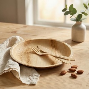 Assiettes Premium 5 Pouces Formes Rondes en Feuille de Palmier Compostables Écologiques pour Snacks et Desserts – Assiettes Jetables Haut de Gamme pour Événements 2026 - Product Image 1