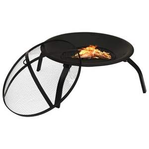 2-in-1 Steel <b>Fire</b> Pit and BBQ with <b>Poker</b> 22"x22"x19.3"-Durable Outdoor Grill and <b>Fire</b> Feature - Product Image 3