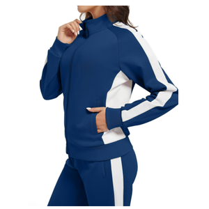 Conjunto Deportivo de Algodón Personalizado y Elegante para Mujer, Ropa Casual de Moda para Gimnasio, con Chaqueta de Manga Larga con Cierre, a Precio Económico - Product Image 1