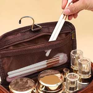 Genuine Leather Toiletry Bag <b>Mens</b> Dopp Kit Shaving Wash Bag Travel Cosmetic <b>Pouch</b> Large Capacity Wholesale UK TYG-0270 - Product Image 3